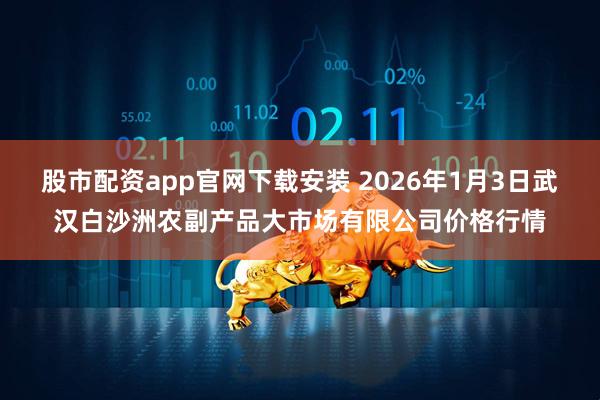股市配资app官网下载安装 2026年1月3日武汉白沙洲农副产品大市场有限公司价格行情