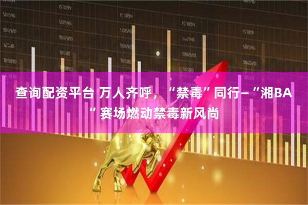 查询配资平台 万人齐呼,“禁毒”同行—“湘BA”赛场燃动禁毒新风尚